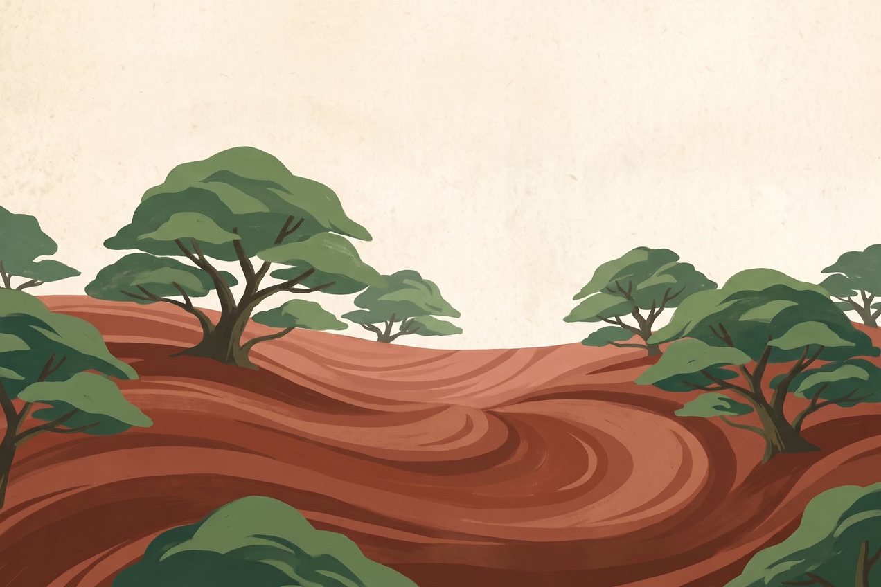 Painted view of the region