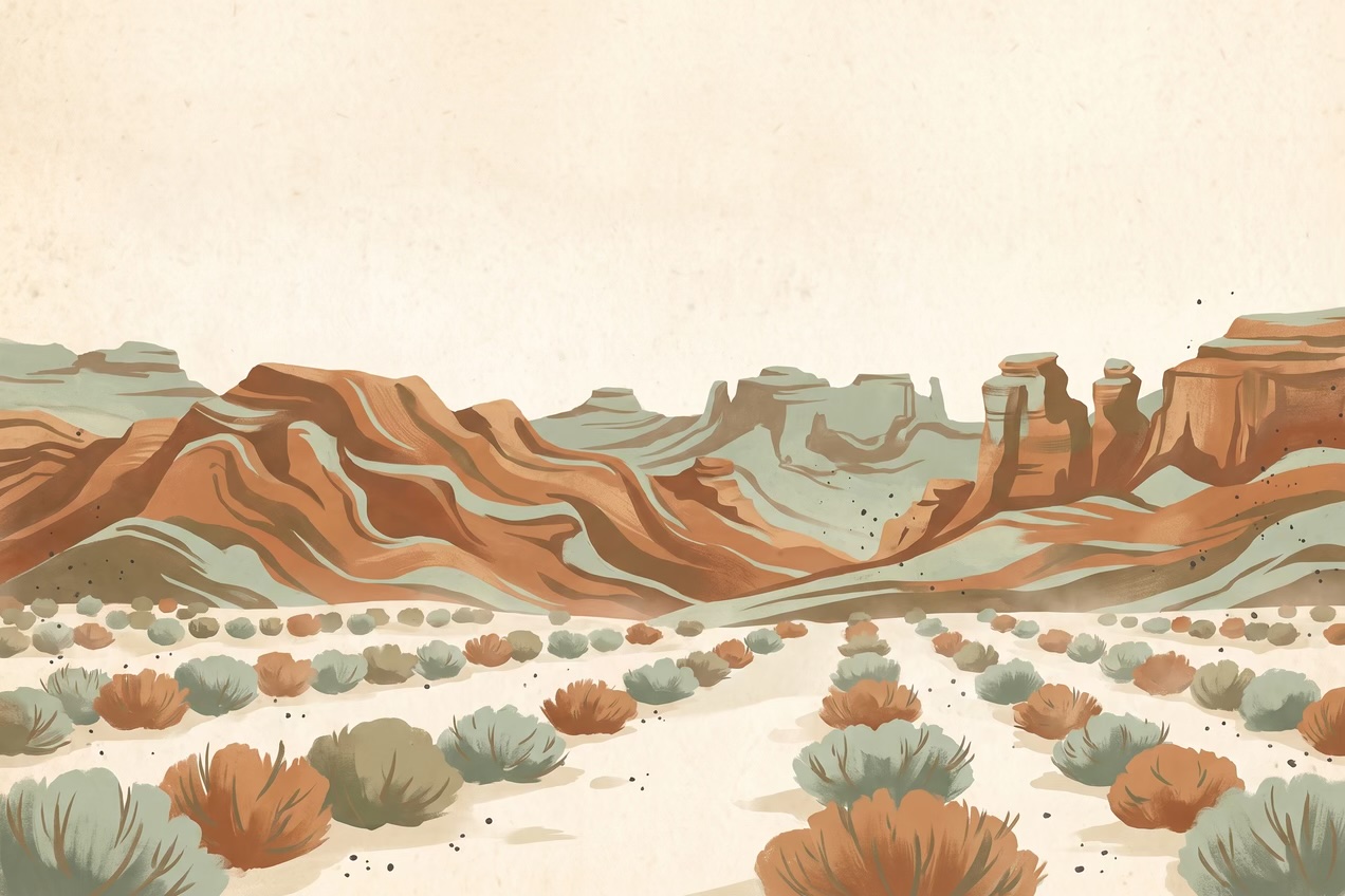 Painted view of the region