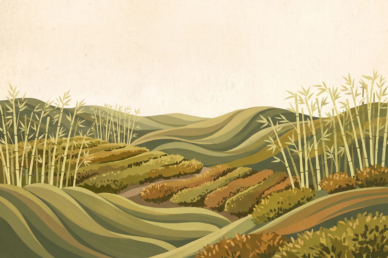 Painted view of the region